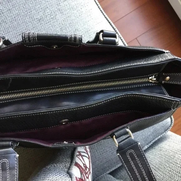 COACH  F13960 Black Hampton Pebble Leather Tote - Picture 6 of 8